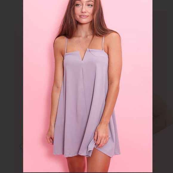 🆕NWT✨OLIVACEOUS✨LAVENDER SQUARE NECK SLEEVELESS MINI DRESS - Picture 7 of 8